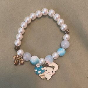 Sanrio Cinnamoroll Charm Pearl Beaded Bracelet